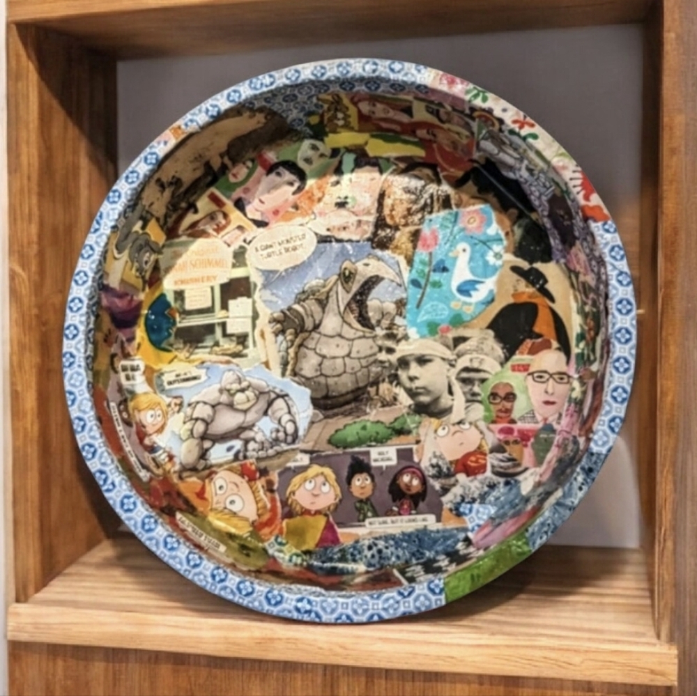 Handcrafted wooden Bowl art,Photo, watercolor, one of a kind original